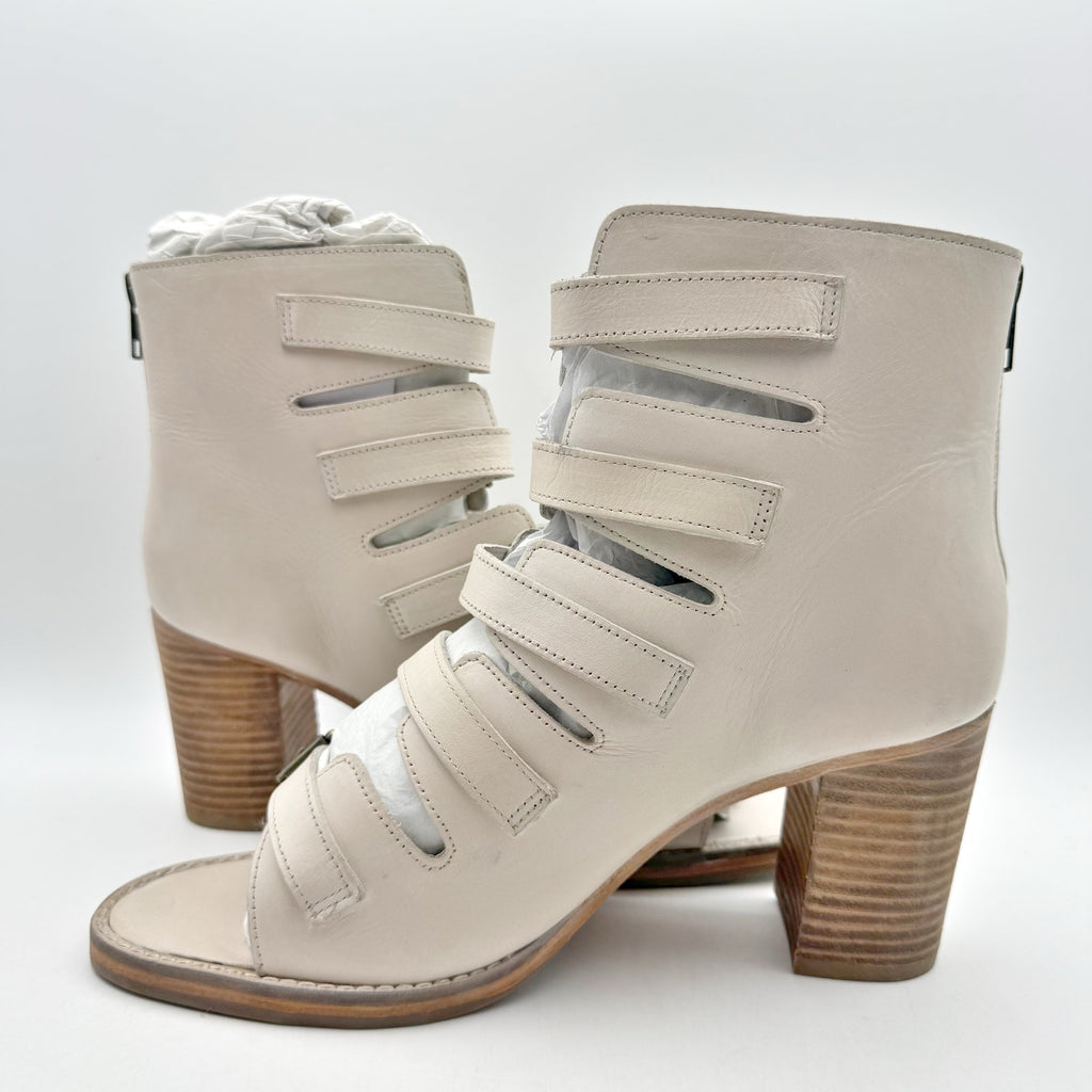 Vintage Foundry Co Womens Lauralyn Heel Sandals US 10 Cream Ivory Leather NIB