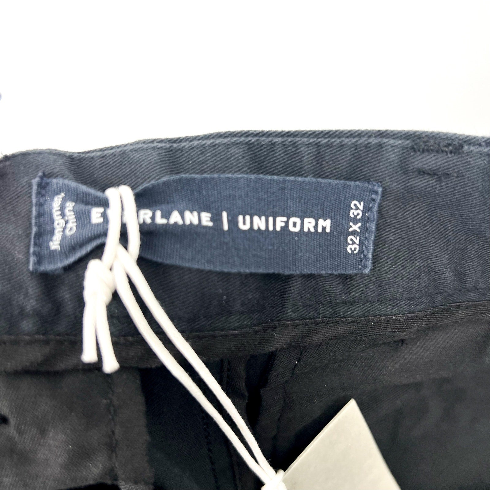 Everlane Uniform Men's Performance Chino Pants 32 X 32 Black Flat Front NWT