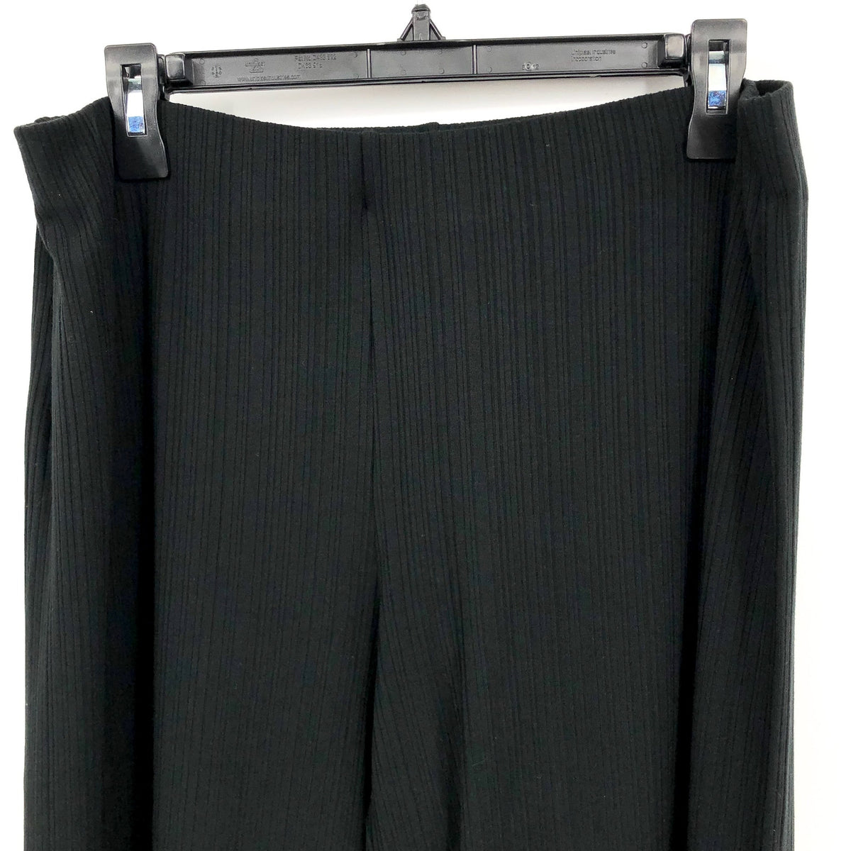 EILEEN FISHER Women's Rib Knit Wide Leg Pants Medium Black Textured NWT