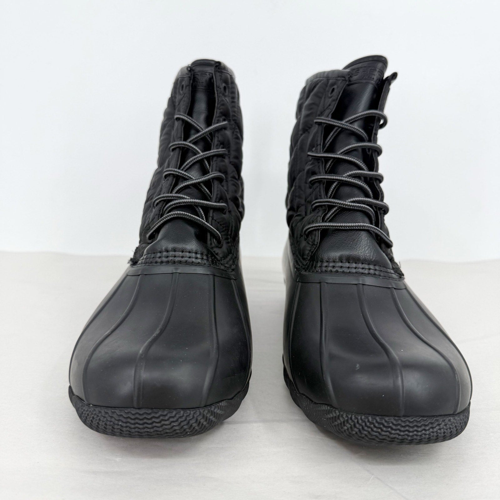 SPERRY Mens Saltwater Quilted Duck Rain Boots US 12 Black Water Resistant NWOB