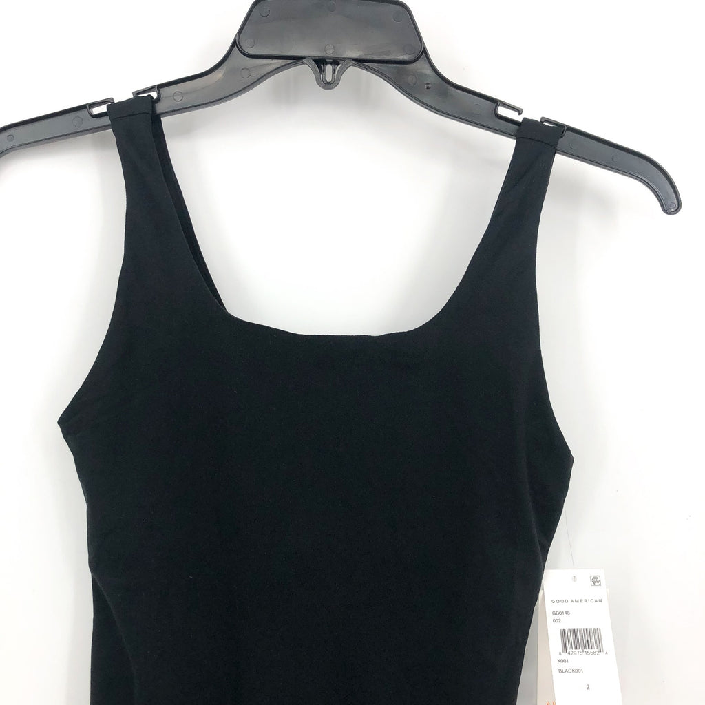 GOOD AMERICAN Women's Good Form Modern Tank Bodysuit Medium Black NWT