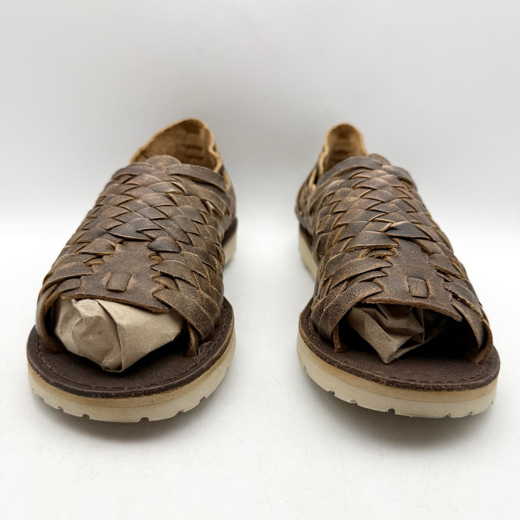 Brand X Womens Huarache Sandals US 8.5 Dark Brown Leather Woven NWOB