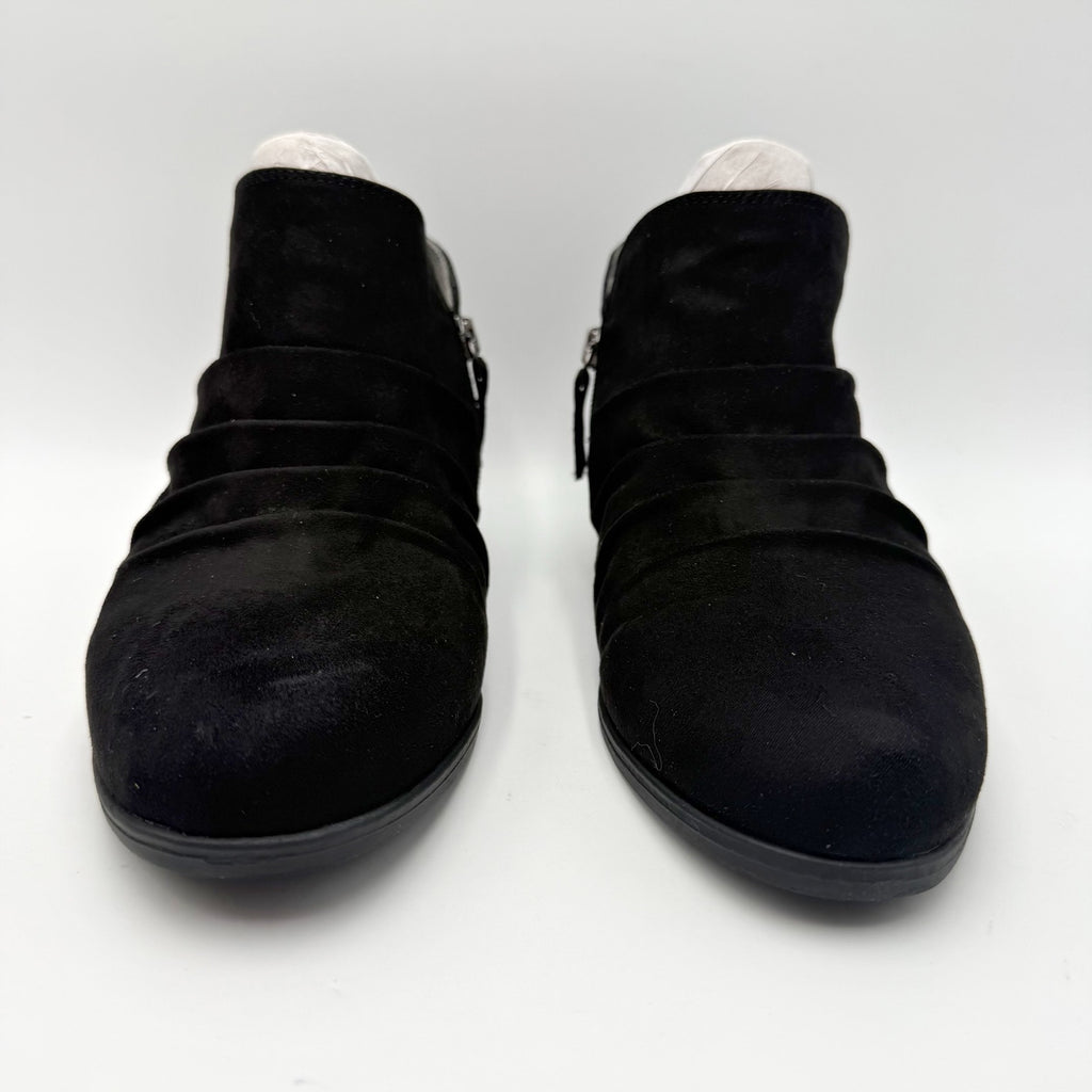 Dr. Scholls Womens Rae Ankle Booties Size 7.5 M EU 38 Black Microsuede NIB