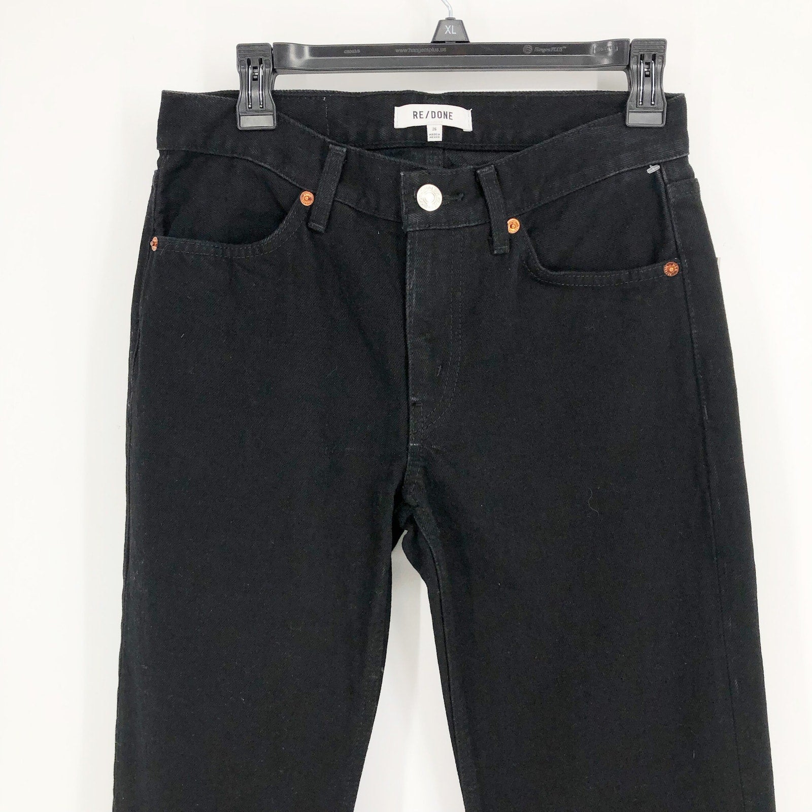 RE/DONE Womens Originals 70's Low Rise Bell Bottom Jeans Size 26 US 2 Black NWOT