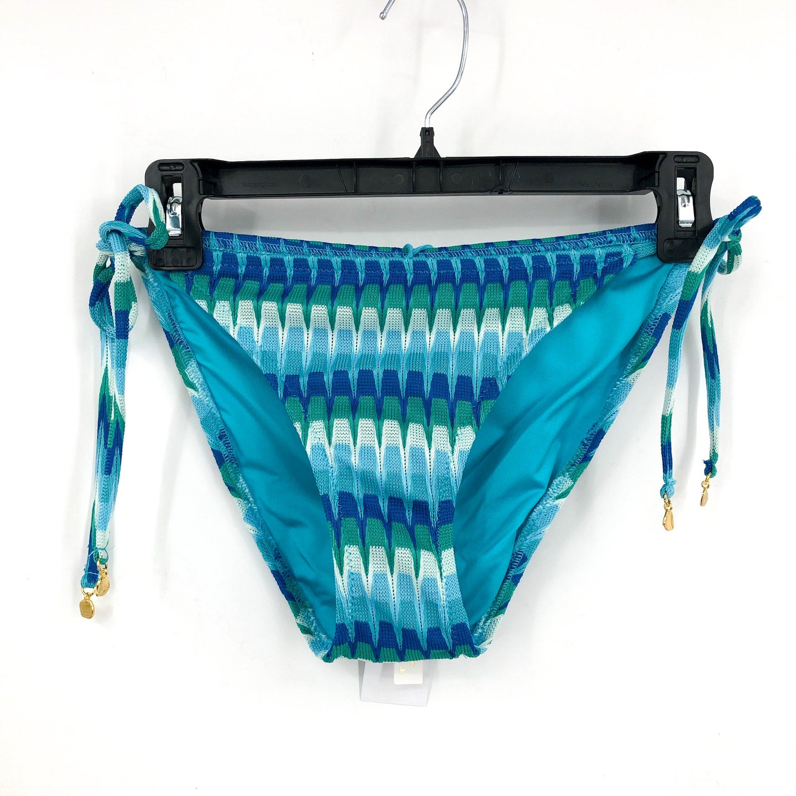 TRINA TURK Womens Moonray Side Tie Bikini Bottom Size 4 Blue Green Multi NWT