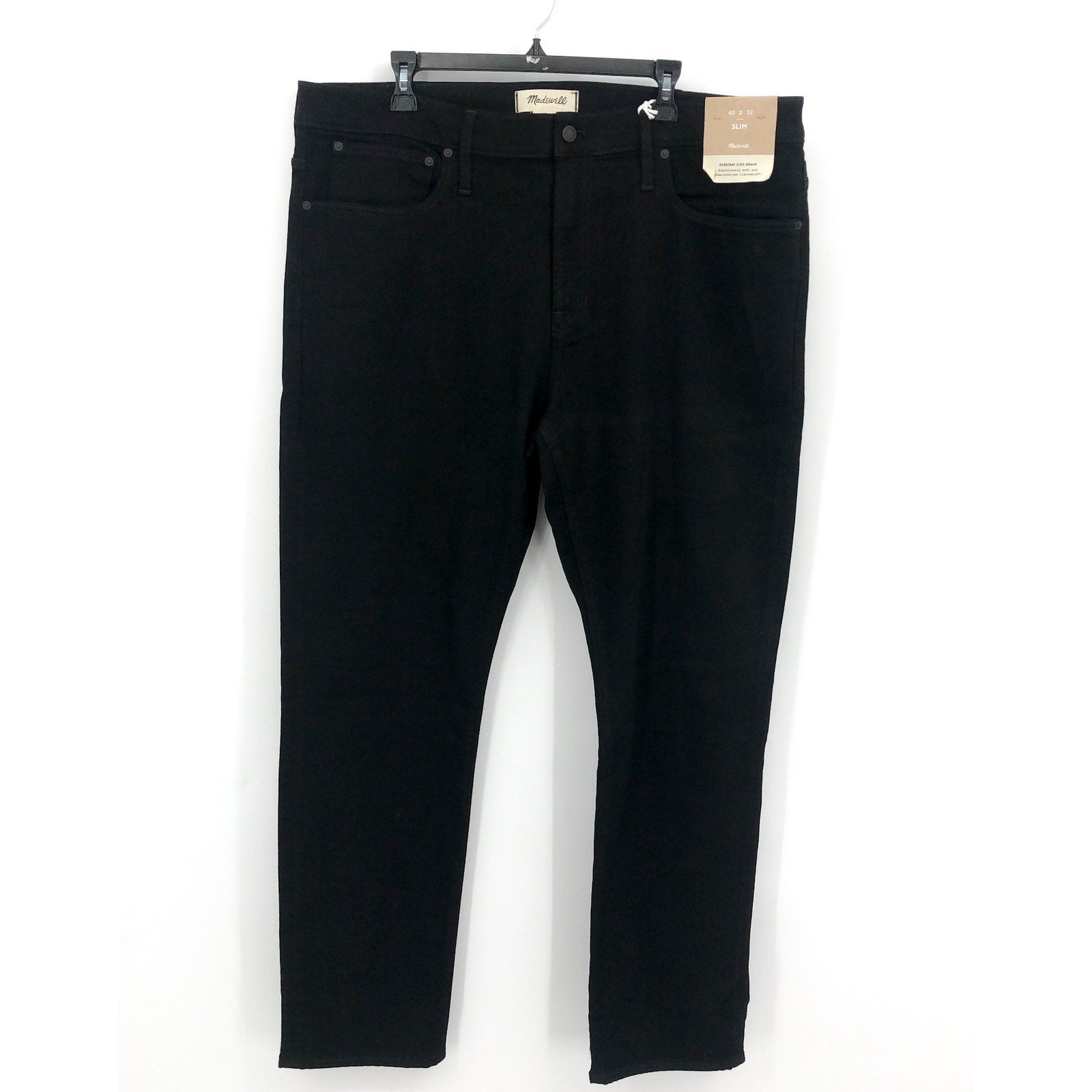 MADEWELL Men's Slim Jeans 40x32 Black Bainhart Wash ND479 COOLMAX® Denim NWT