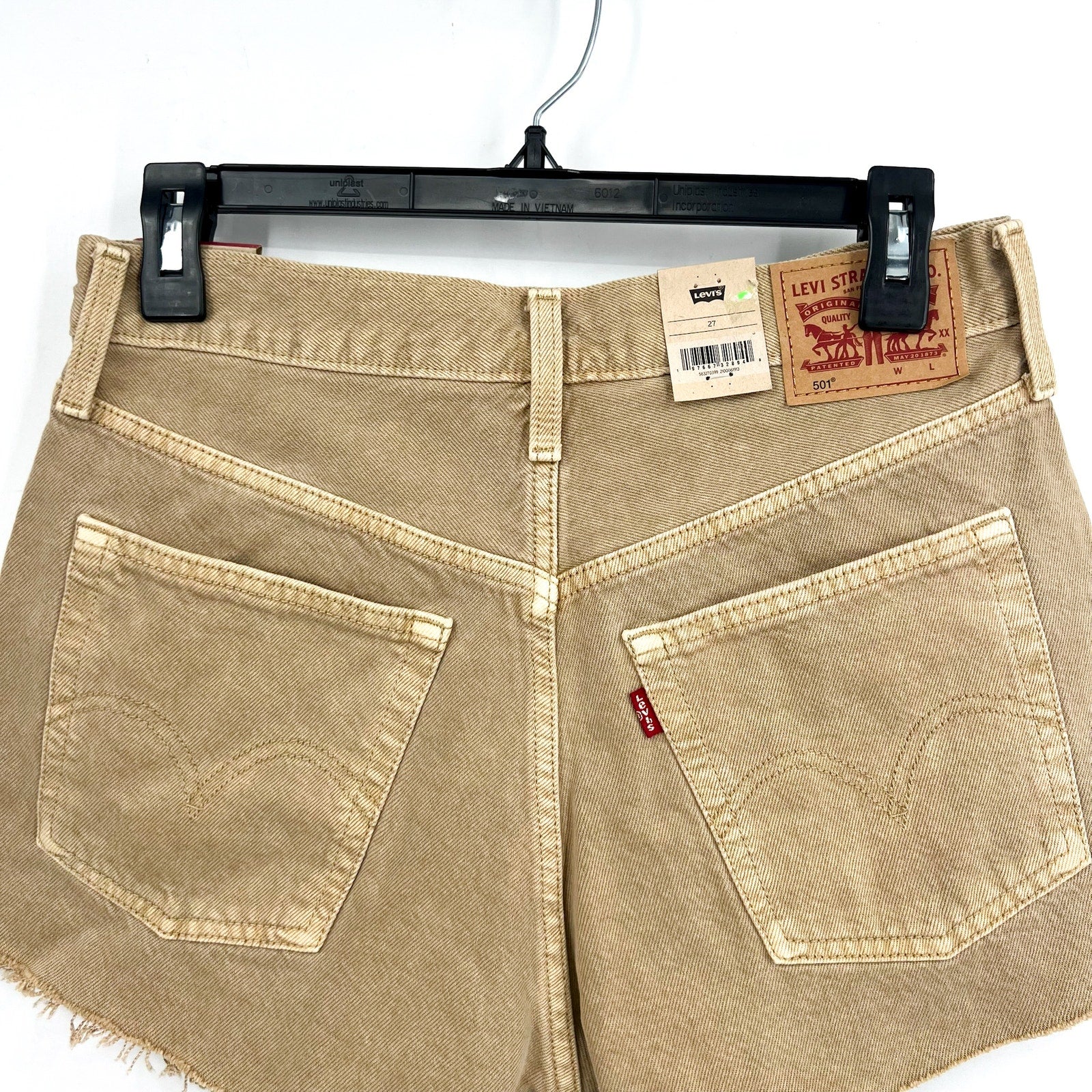 LEVIS Womens 501 Original Fit Shorts Size 27 US 4 Light Brown 56327-0399 NWT