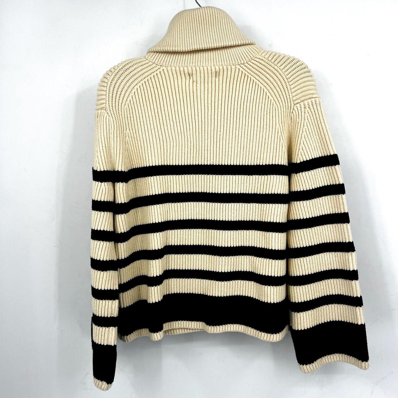 BLANKNYC Womens Turtleneck Striped Sweater XS Cream Black Peak Hour NWT