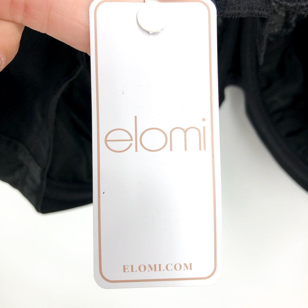 ELOMI Women's Morgan Underwired Banded Bra 38L Black Full Cup 4111 NWT