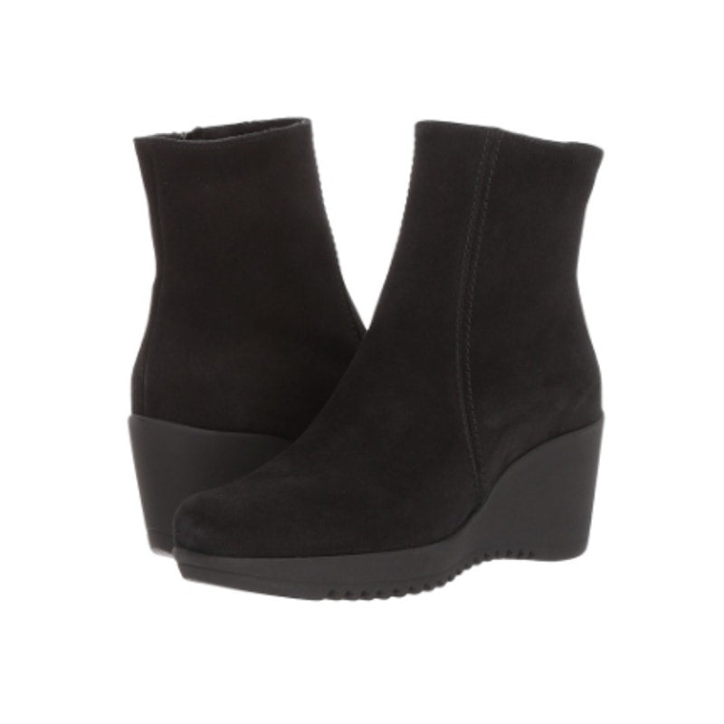 La Canadienne Womens Gavyn Ankle Bootie US 9 M Black Suede Leather NWOB