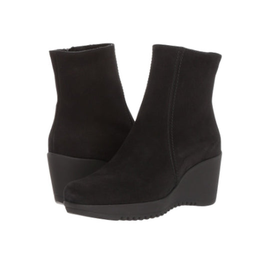 La Canadienne Womens Gavyn Ankle Bootie US 9 M Black Suede Leather NWOB