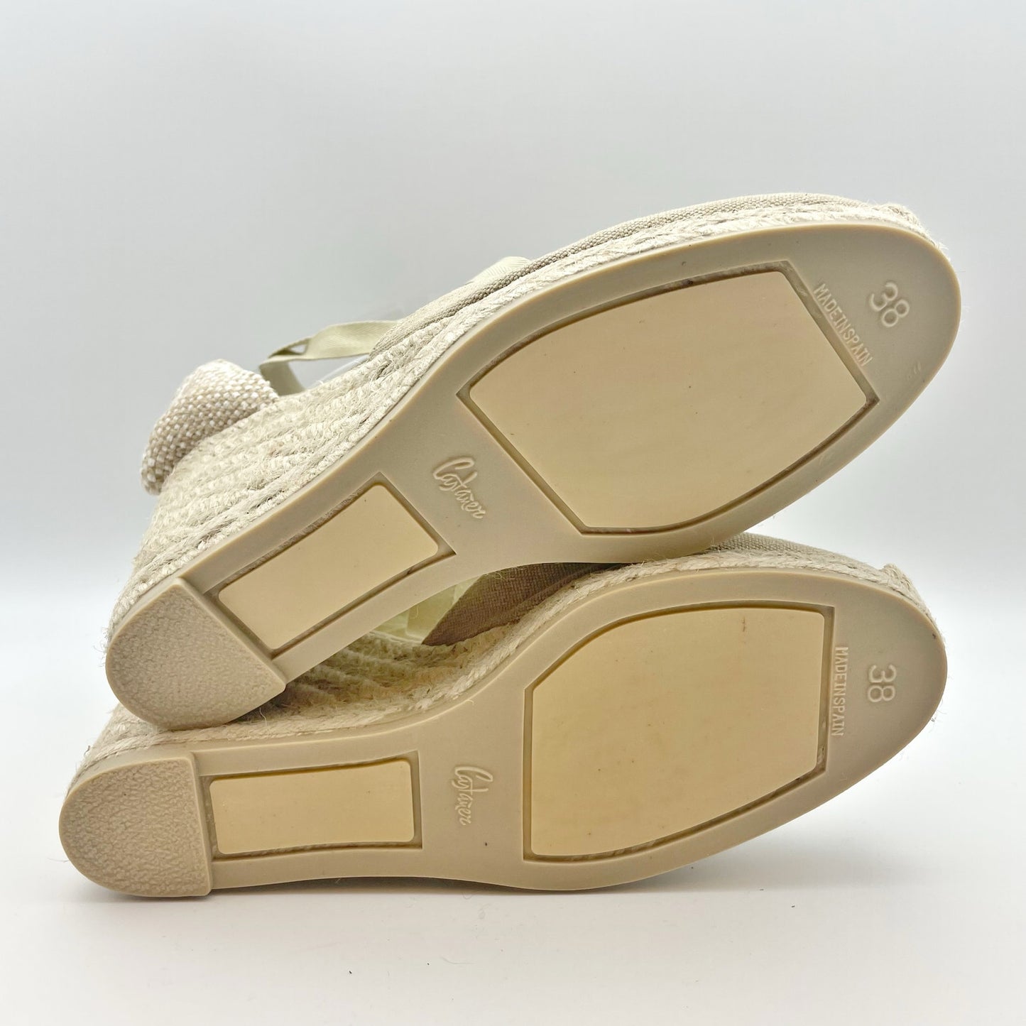 CASTANER Women's Carina 80 Wedge Espadrille Shoe Size US 7.5 EU 38 Tan/Sand