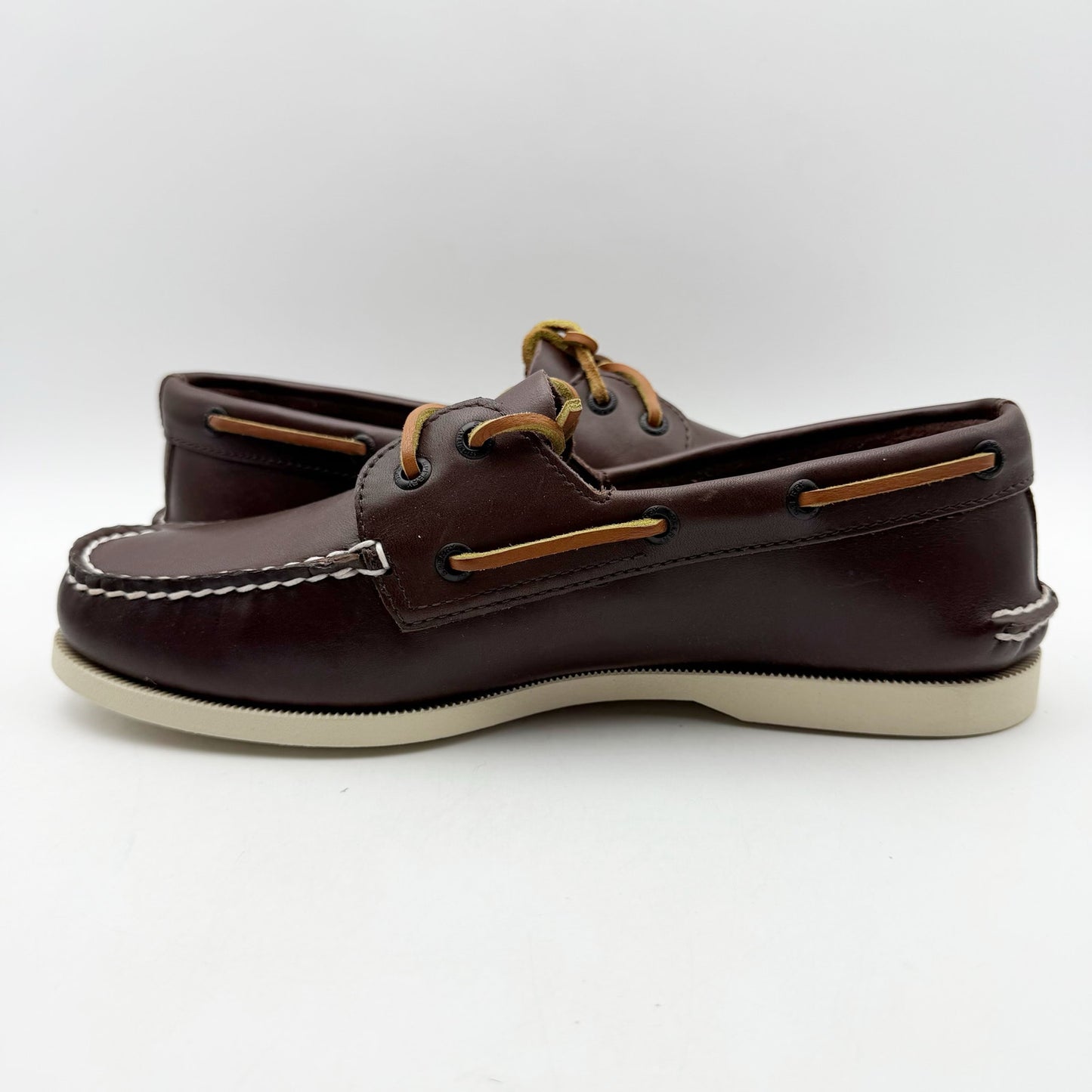 Sperry Mens Authentic Original 2-Eye Boat Shoes US 8 XW EU 41 Brown Leather NIB