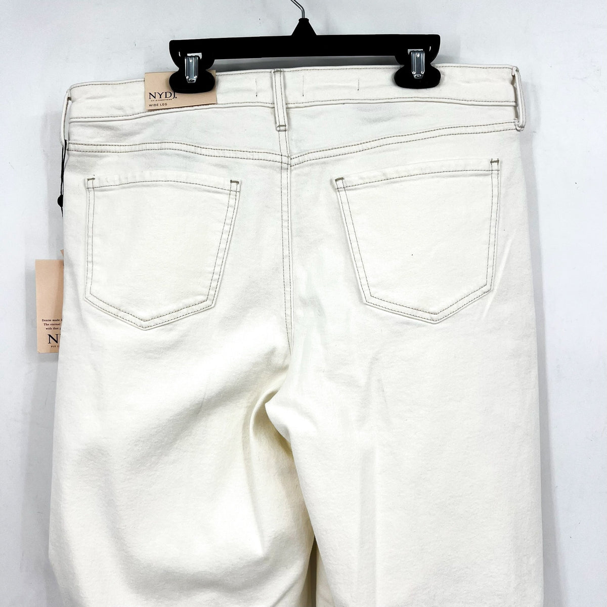 NYDJ Women's Teresa Wide Leg Jeans Size 12 Winter White Stretch NWT