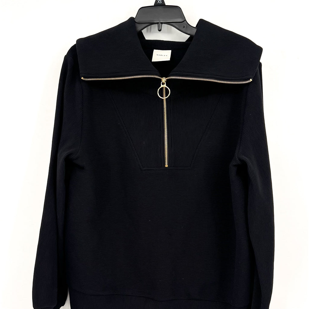 VARLEY Women's Vine Ottoman Half Zip Pullover Small Black Sweatshirt NWOT