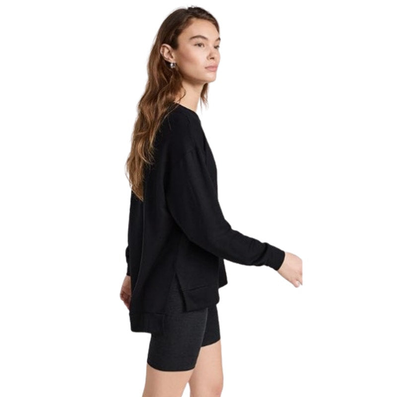 BEYOND YOGA Women's Off Duty Pullover Sweatshirt XS Black Crewneck NWT