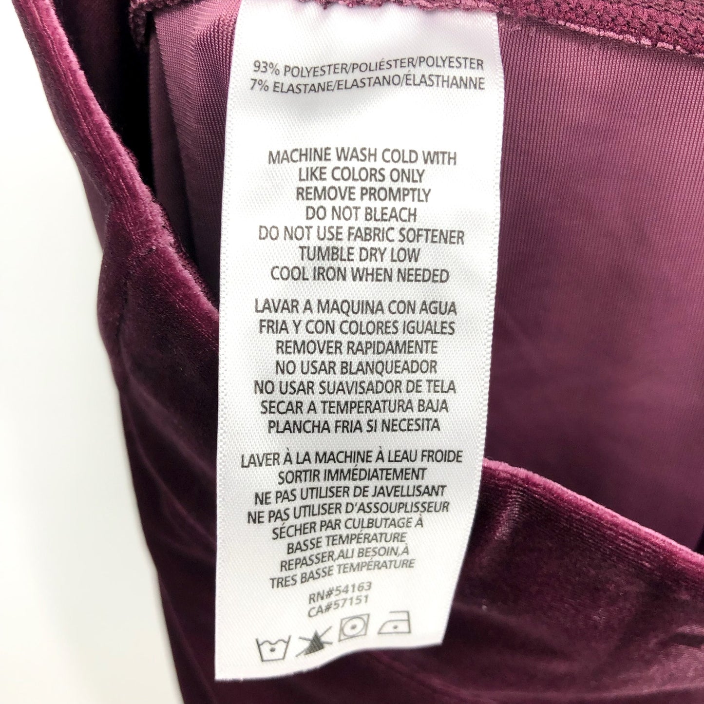 TOMMY HILFIGER Women's Velvet Active Leggings Crushed Grape XS