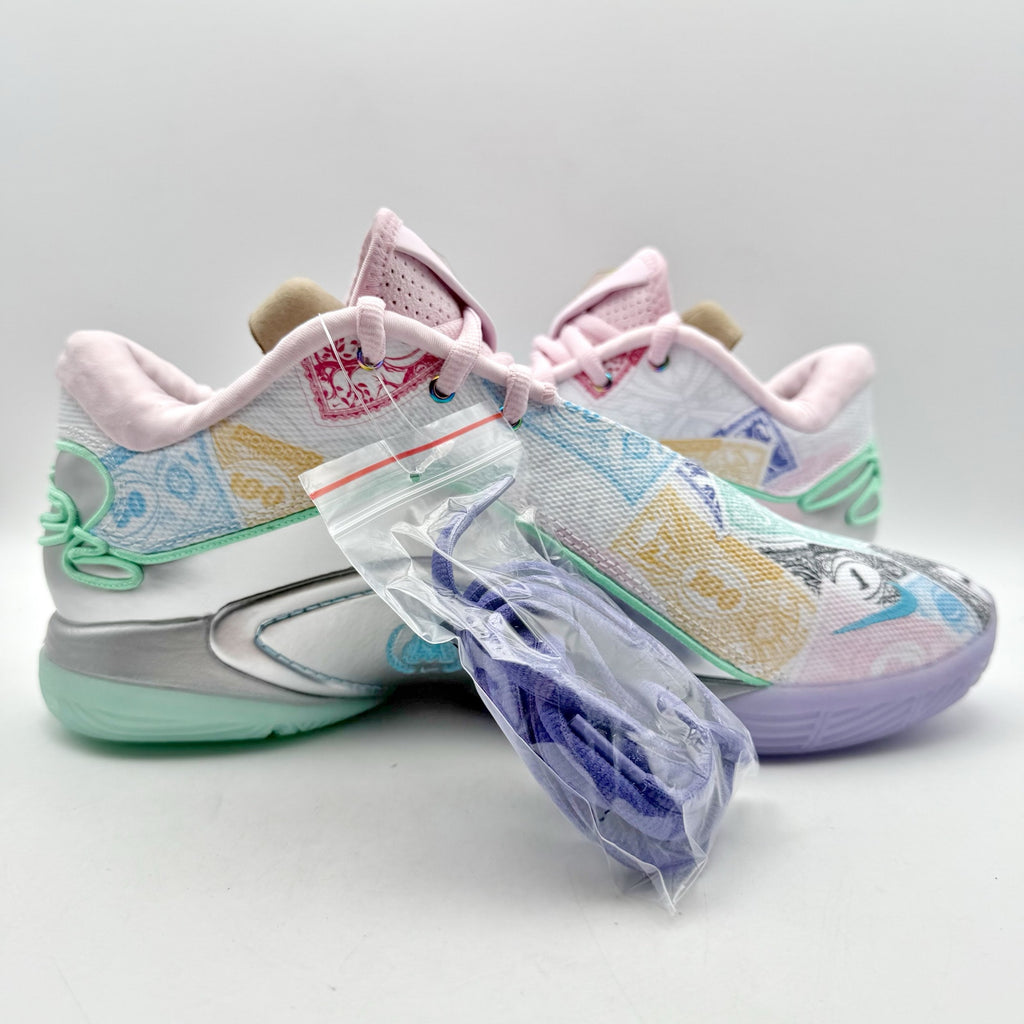 Nike Monopoly LeBron XXII 22 QS Currency Athletic Shoes Mens 10 White Pink NIB