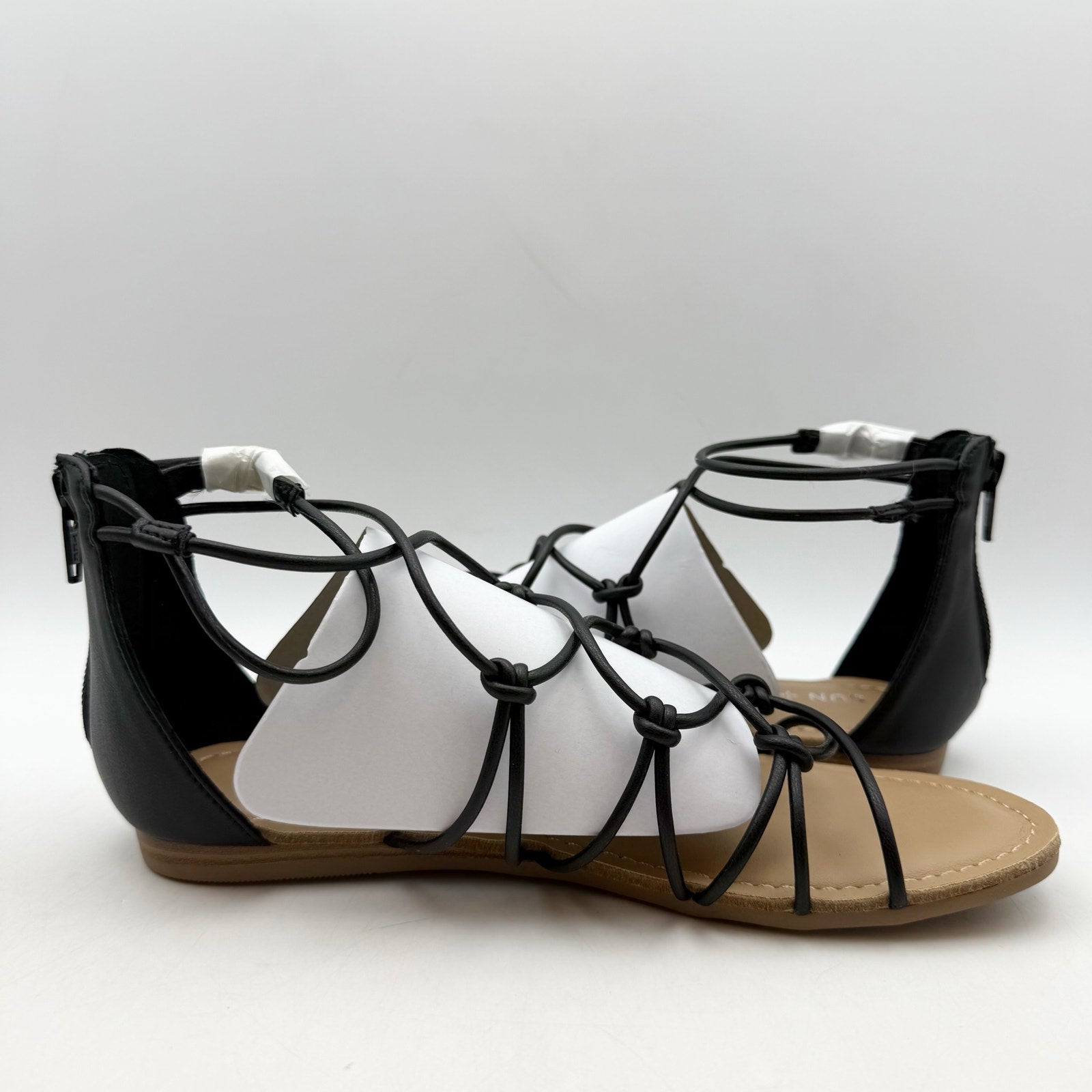 Sun + Stone Womens Okenaa Strappy Gladiator Sandals US 5 M Black NIB