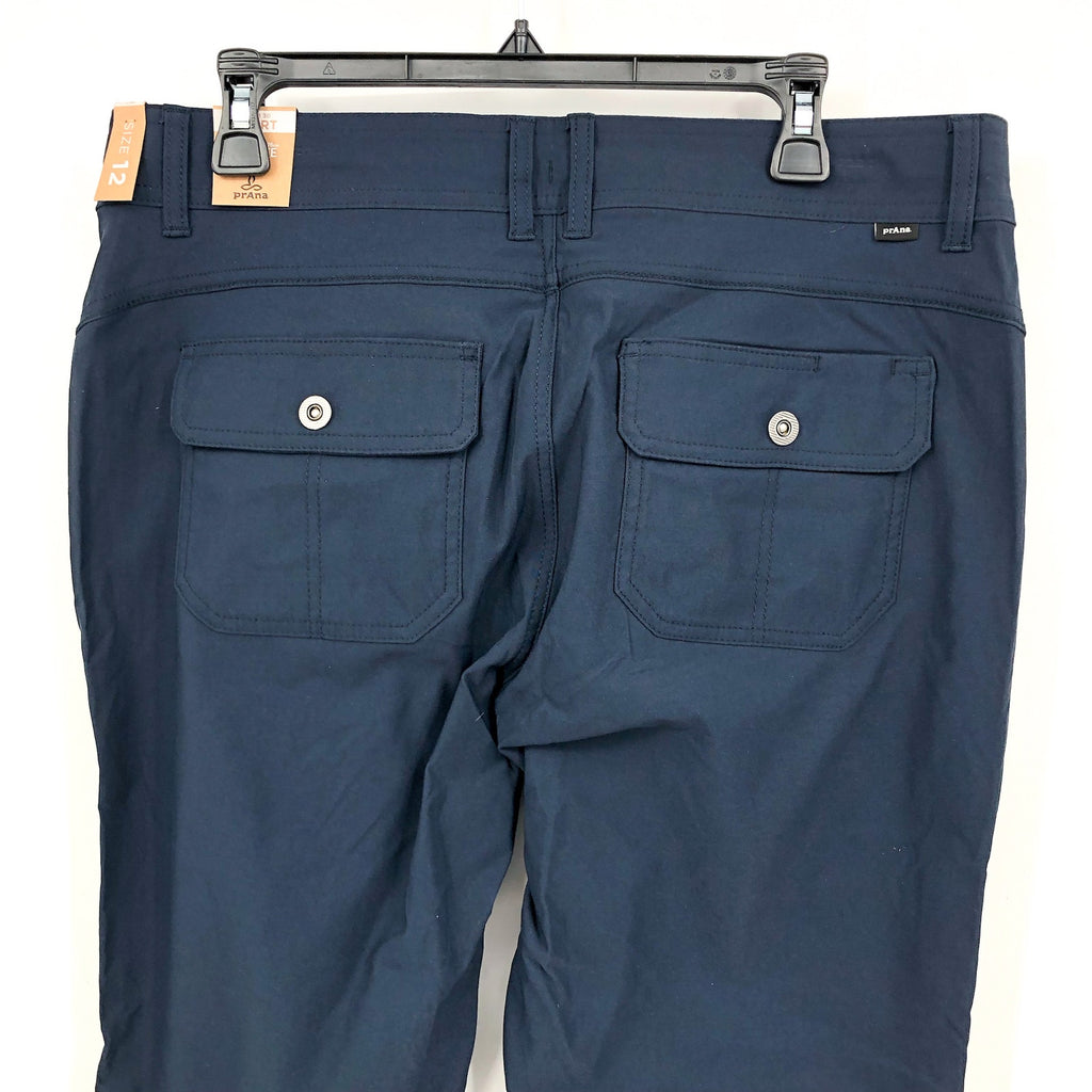 PRANA Women's Halle Pants II Size 12 Short Nautical Blue Water Repellent NWT
