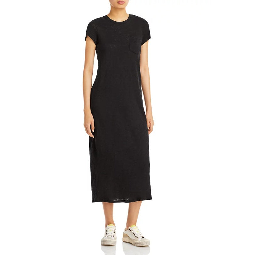 ATM ANTHONY THOMAS MELILLO Tee Midi Dress Small Black Crewneck Short Sleeve NWT