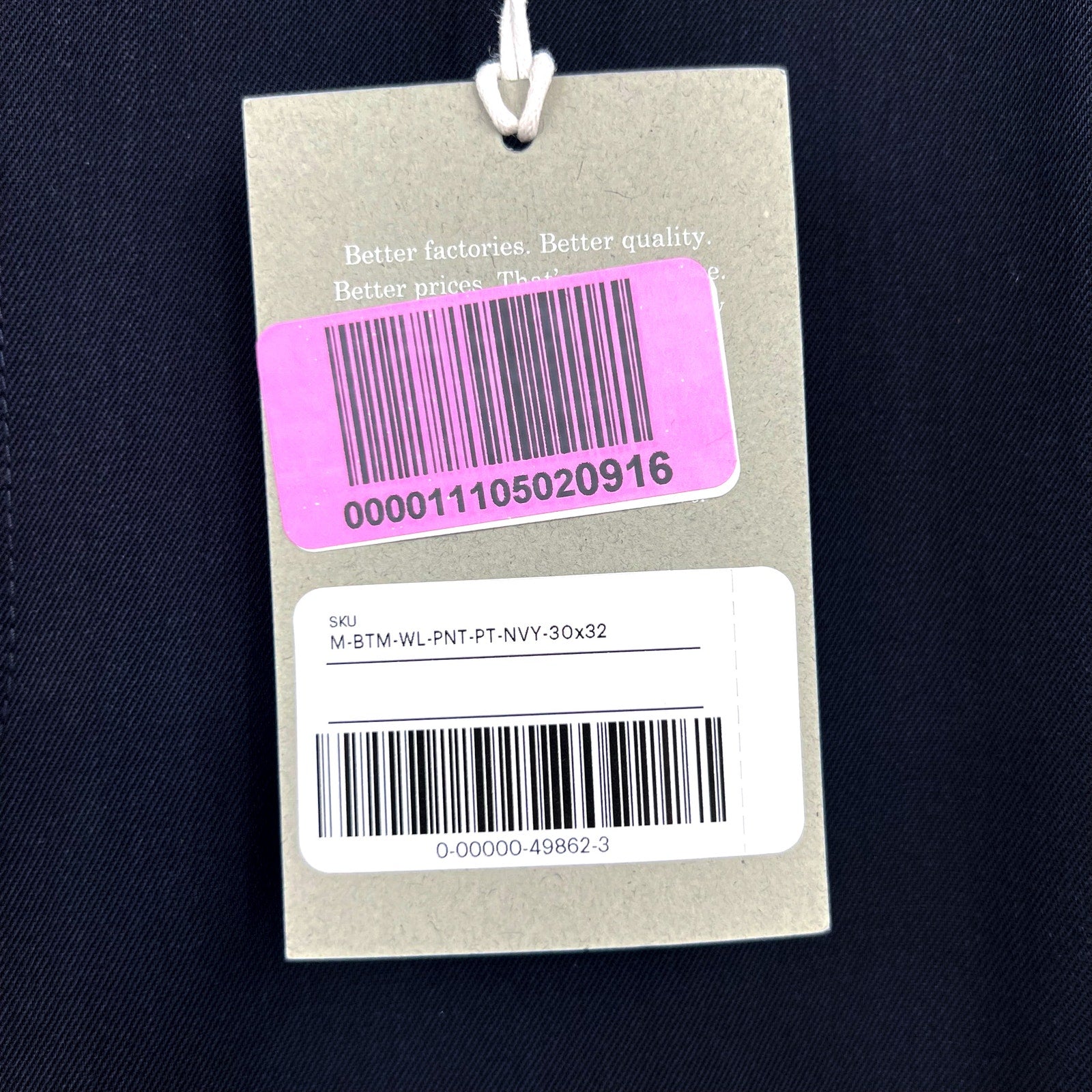 EVERLANE Men's The Italian Wool Pants 30x32 Navy Blue Flat Front NWT