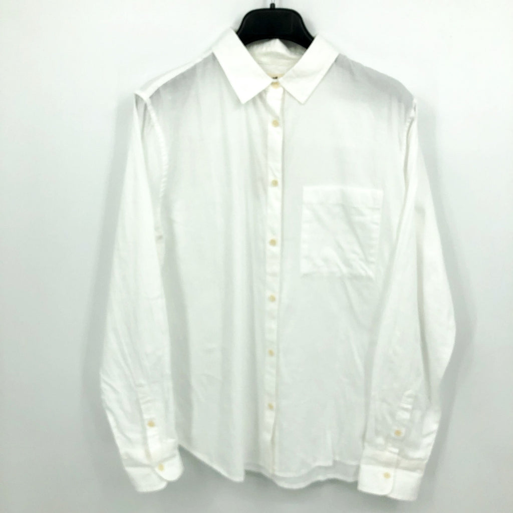 PACT Women's Sunset Lightweight Cotton Shirt Large White Button-Down NWT