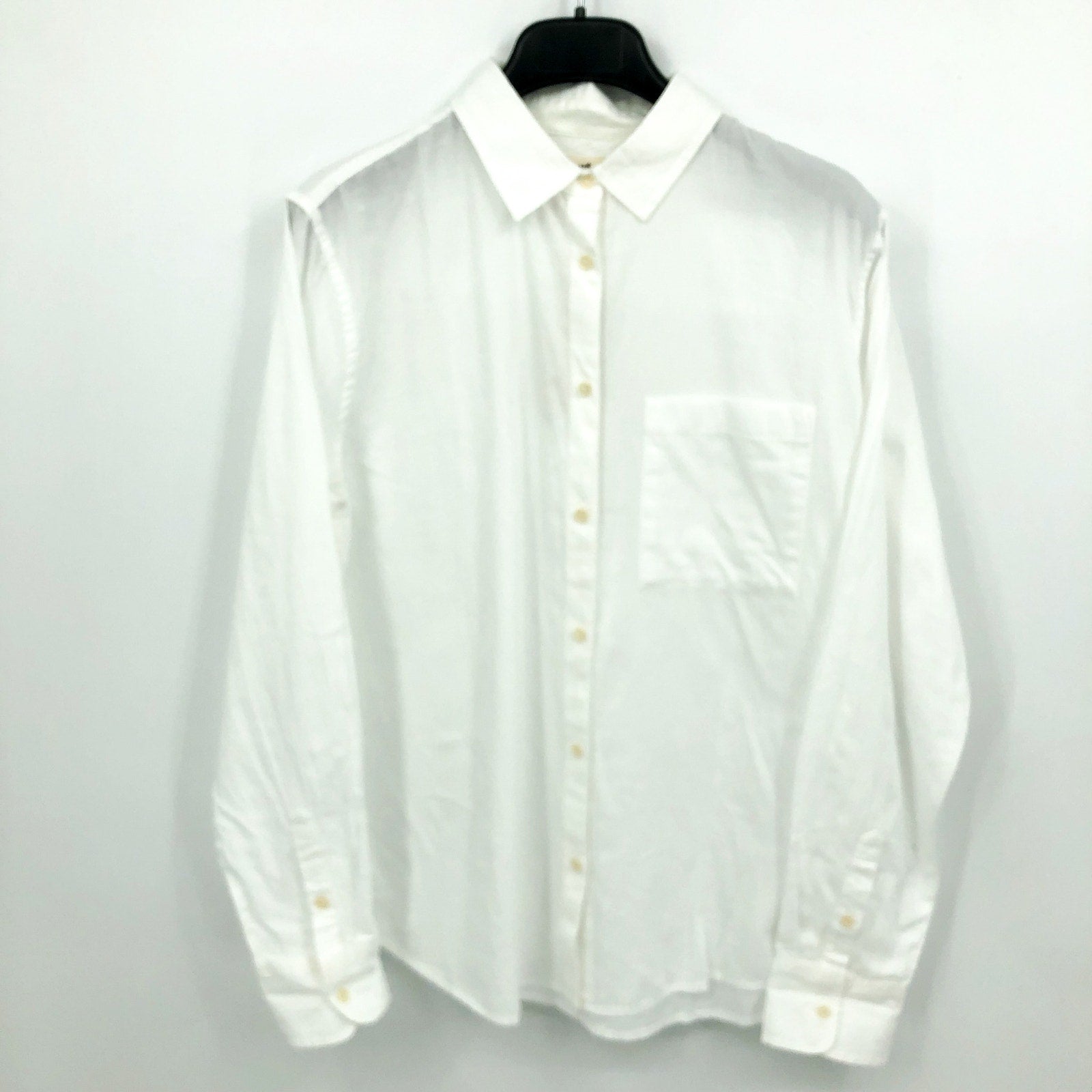 PACT Women's Sunset Lightweight Cotton Shirt Large White Button-Down NWT