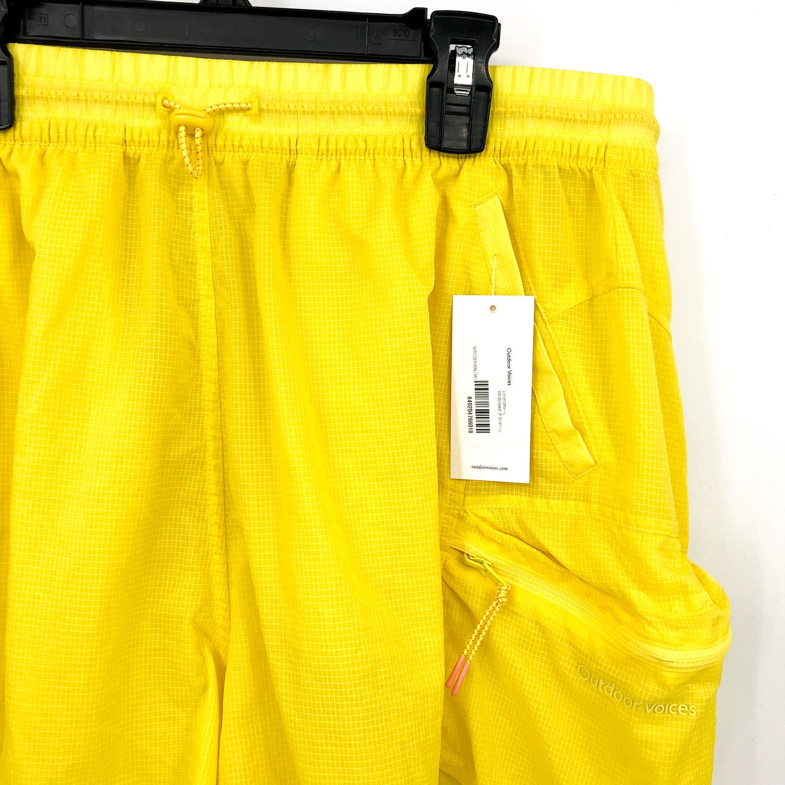 OUTDOOR VOICES Women's WIndbreaker 3" Shorts Large Yellow Limoncello NWT
