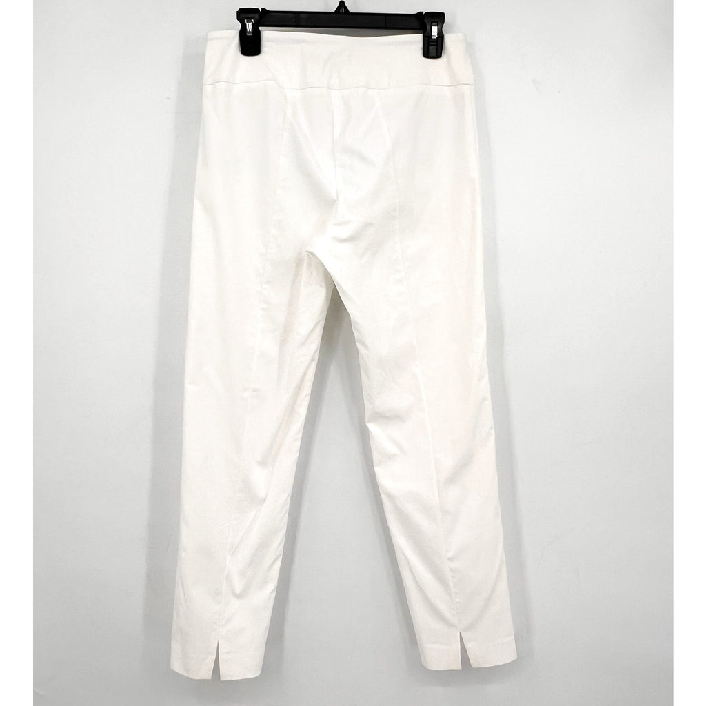 ELLIOTT LAUREN Women's Classic Pull-On Ankle Pants Size 8 White Back Slit NWOT