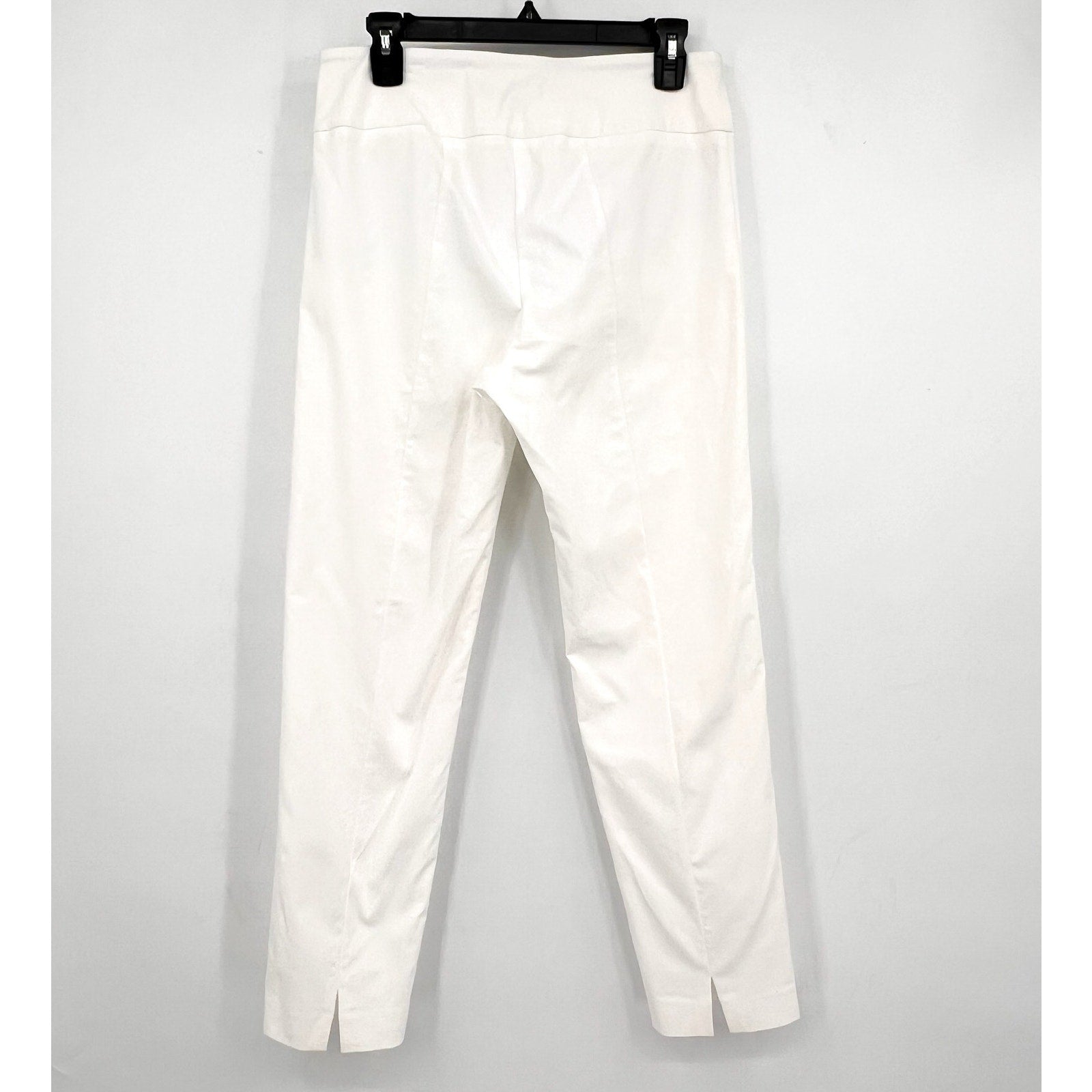 ELLIOTT LAUREN Women's Classic Pull-On Ankle Pants Size 8 White Back Slit NWOT