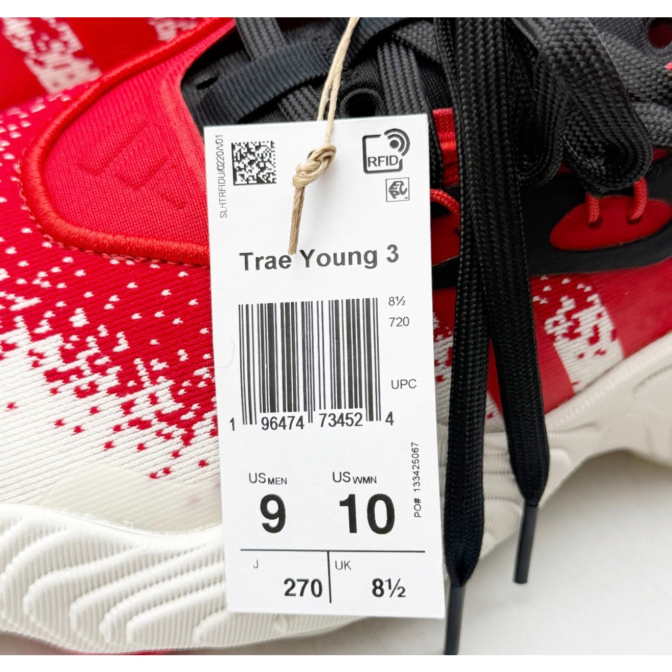 Adidas Mens Trae Young 3 Basketball Shoes US 9 White Red Athletic Sneakers NWOB