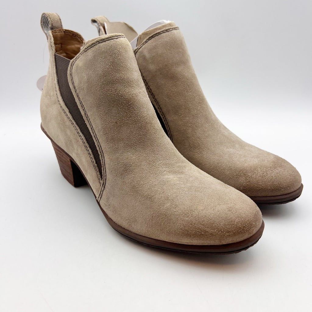 Comfortiva Womens Bailey Ankle Booties Size 8.5 EU 40 Tan Light Grey Leather NIB