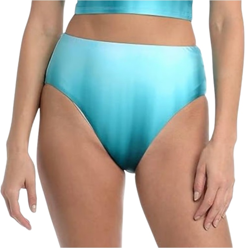 LA BLANCA Womens Ombre Bikini Bottom Size 16 Turquoise Blue V Cut High Waist NWT