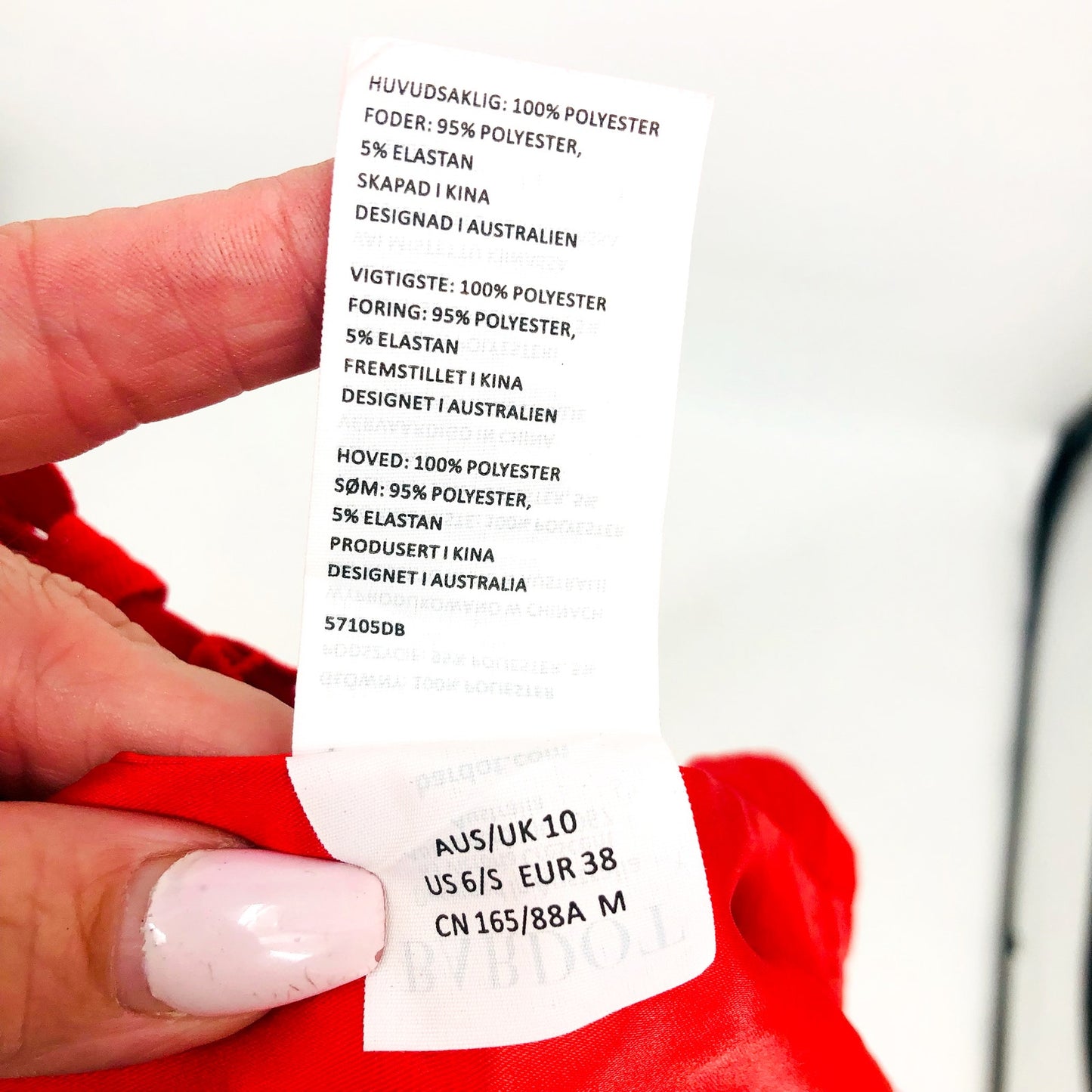 Bardot Ariel Leaf Lace Midi Dress US 6 Small Lipstick Red Spaghetti Straps NWT