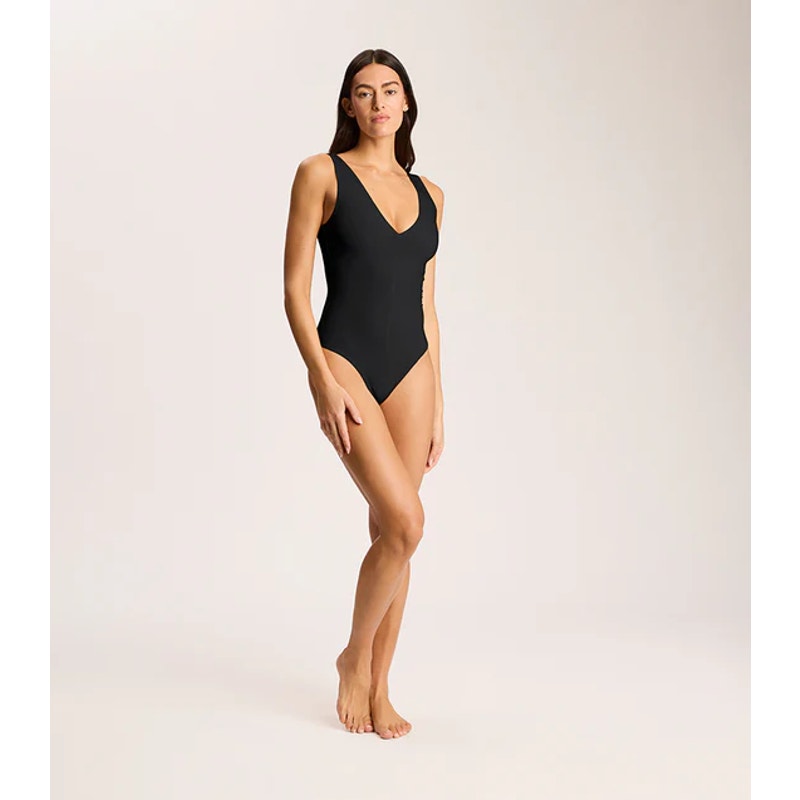 COMMANDO Women's Butter Luxe Deep V Bodysuit Small Black Sleeveless NWT