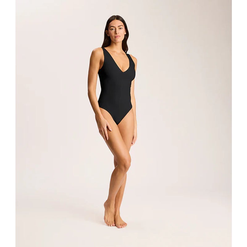 COMMANDO Women's Butter Luxe Deep V Bodysuit Small Black Sleeveless NWT