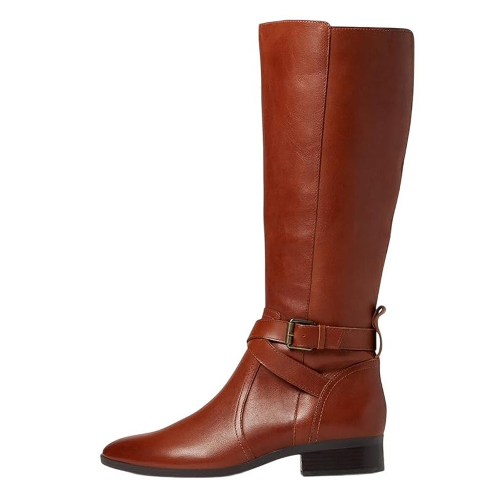 Naturalizer Womens Rena Knee High Boots US 7 Wide EU 37 Brown Leather NIB