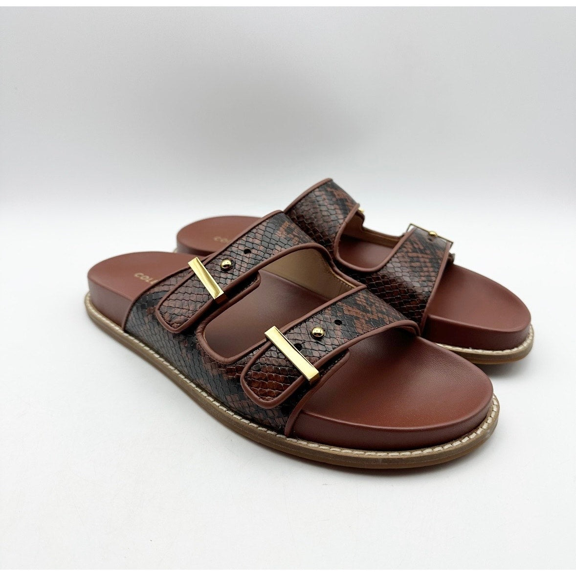 Cole Haan Womens Marisol Sandals Size 7.5 B EU 38 Black Leather Flats NIB