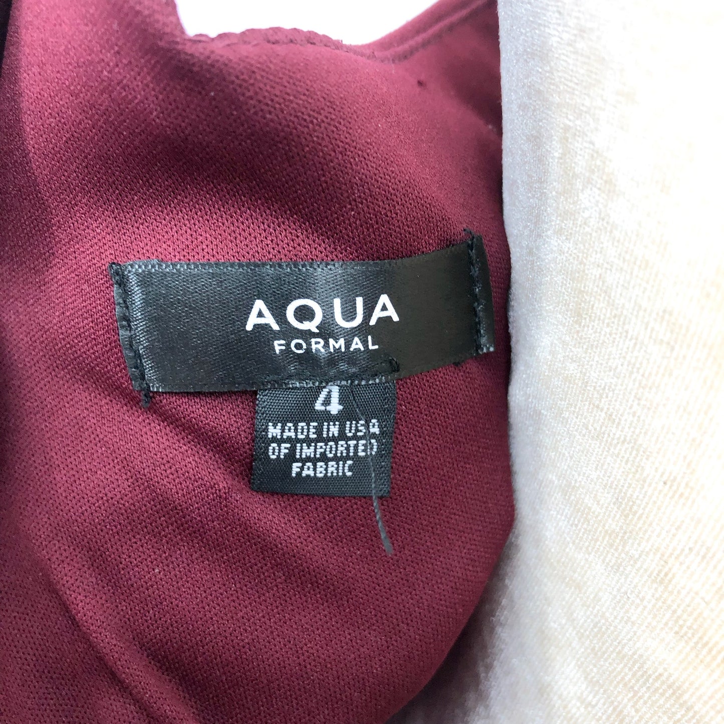 AQUA Women's Halter Neck Gown Size 4 Red Bordeaux Scuba Crepe Dress NWT