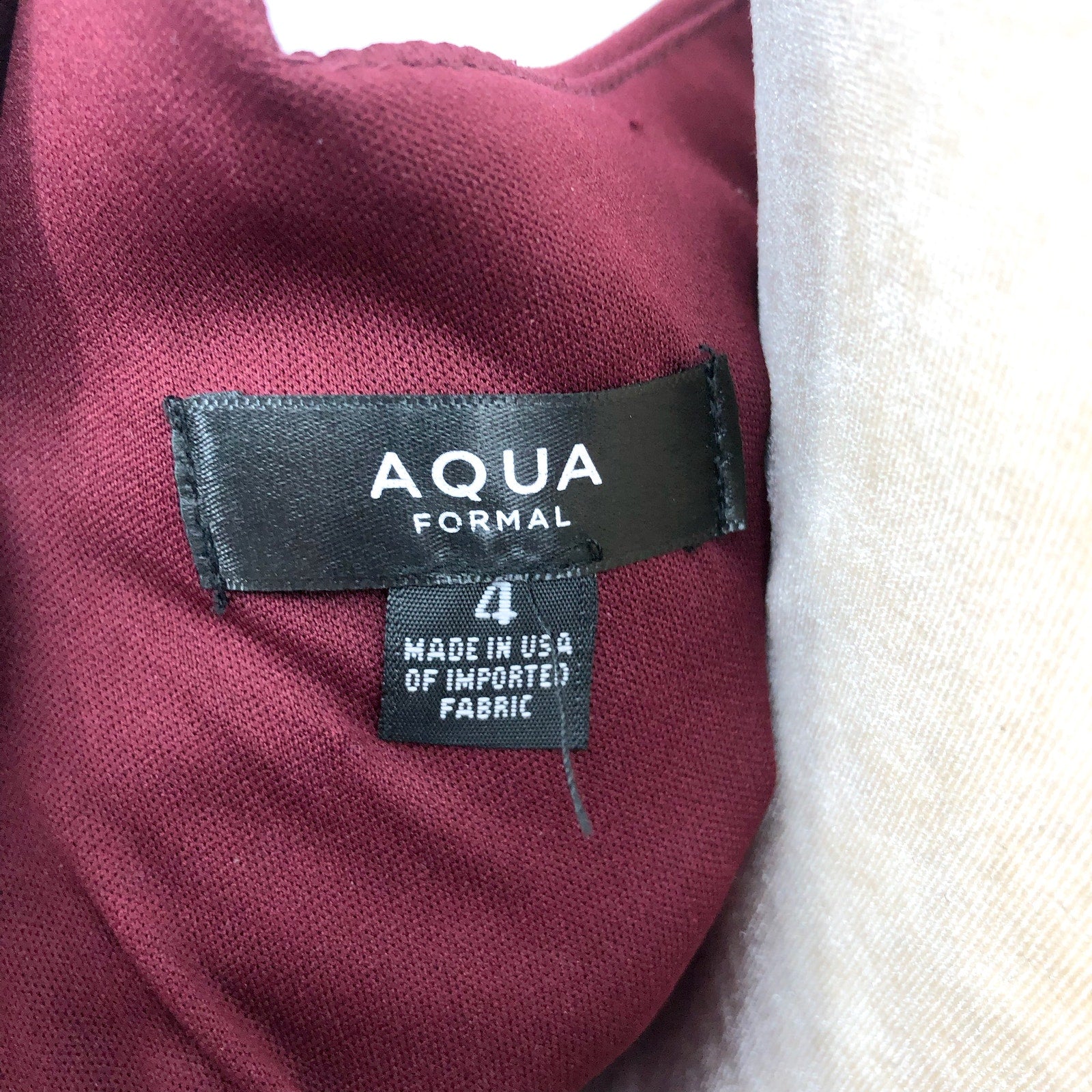 AQUA Women's Halter Neck Gown Size 4 Red Bordeaux Scuba Crepe Dress NWT