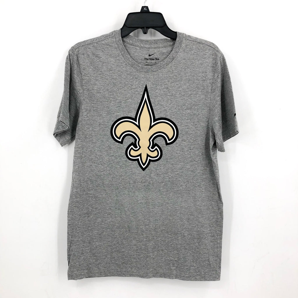 NIKE Men's NFL New Orleans Saints Logo T-Shirt Small Heather Grey NWOT N199-06G