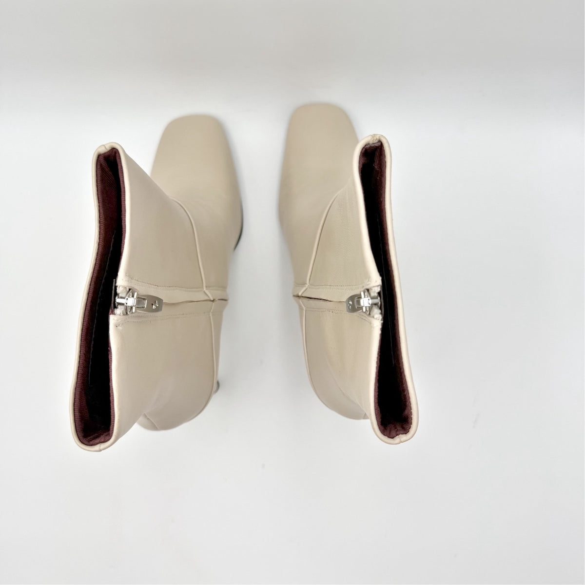 Franco Sarto Womens Flexabooty Ankle Boots Size 8.5 M Cream Leather Heels NIB