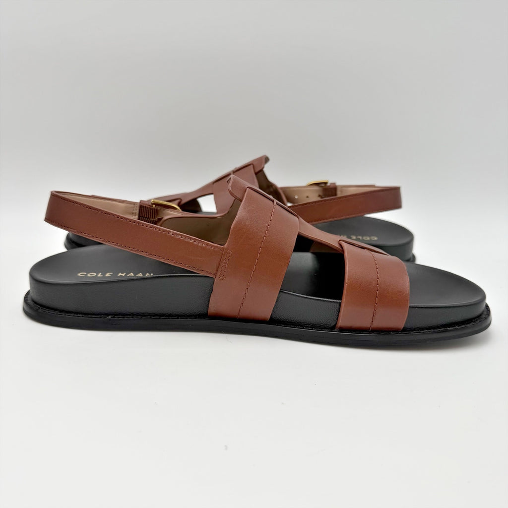 Cole Haan Womens Marlee Fisherman Sandals Size 8.5 Dark Cuoio Brown Leather NWOB