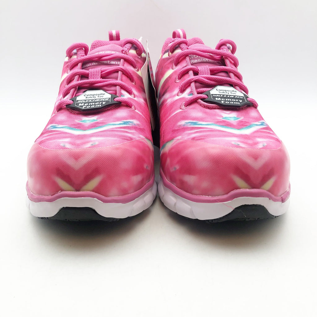 Skechers Women's Sure Track Work Shoes Size 7.5 Hot Pink Comp Toe SR NIB