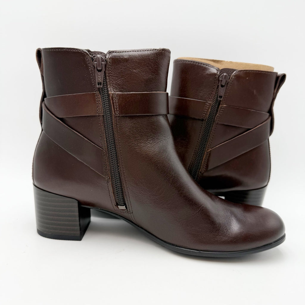 ECCO Womens Dress Classic 35 Heeled Ankle Boot EU 38 US 7-7.5 Brown Leather NWOB