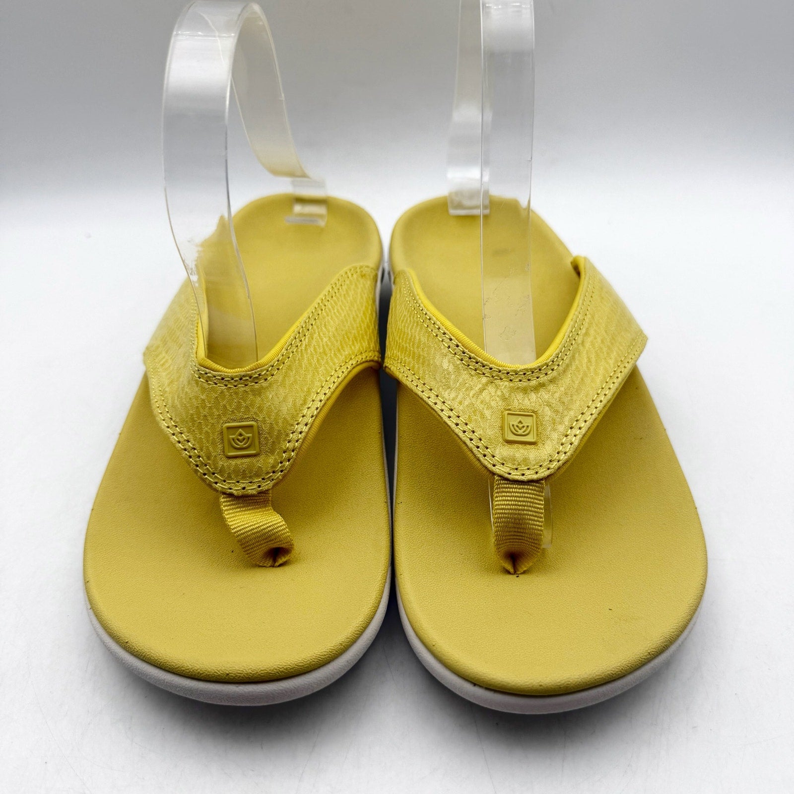 Spenco Womens Yumi Gecko Sandals US 8 WIDE Sundress Yellow Flip Flop NWT