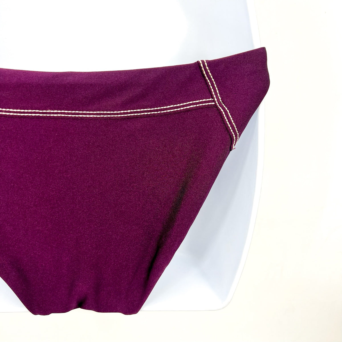 BECCA Women's Color Sheen Side Tie Bikini Bottoms Medium Purple Aubergine NWT