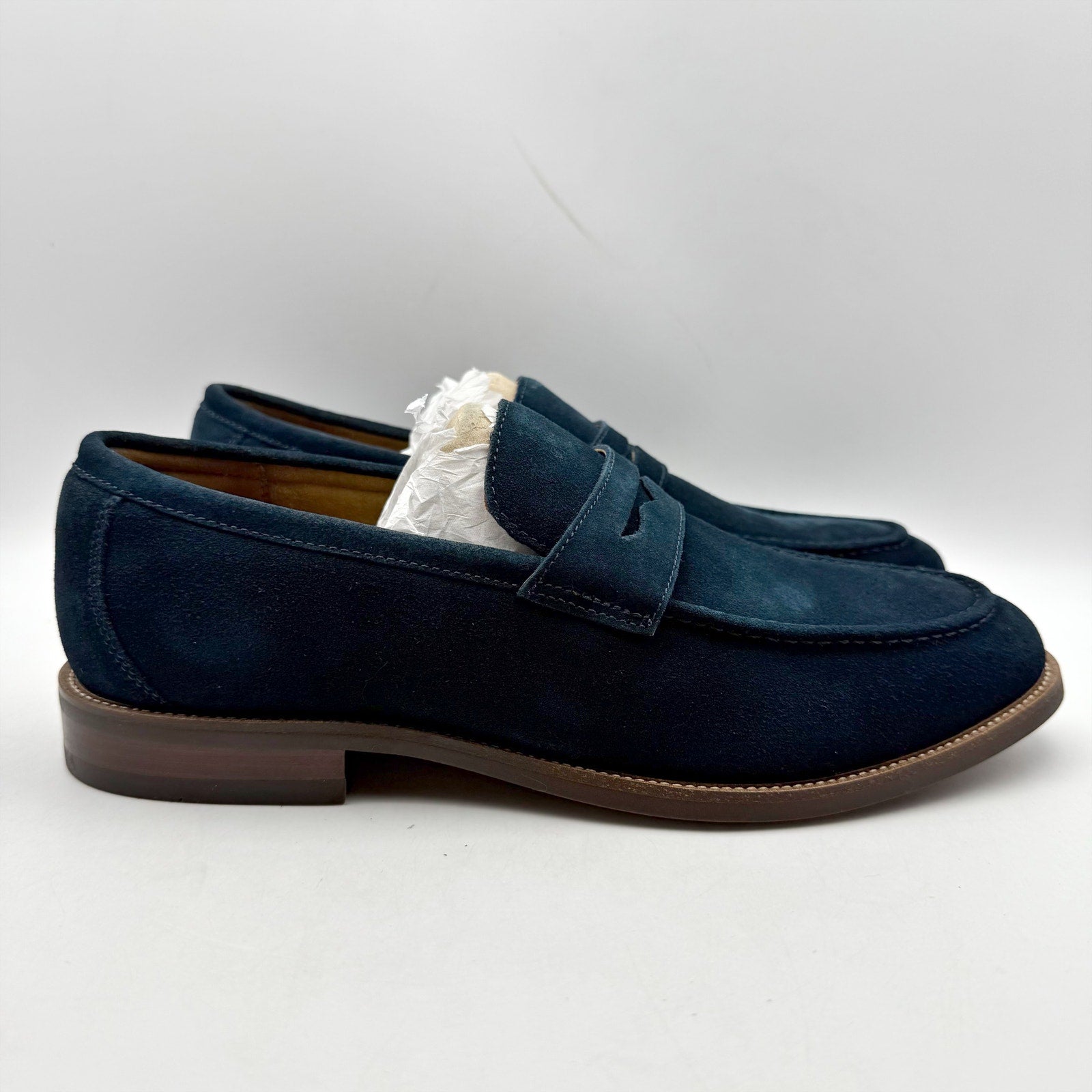 Florsheim Mens Rucci Penny Loafers Size 7 M EU 40 Navy Blue Suede NIB