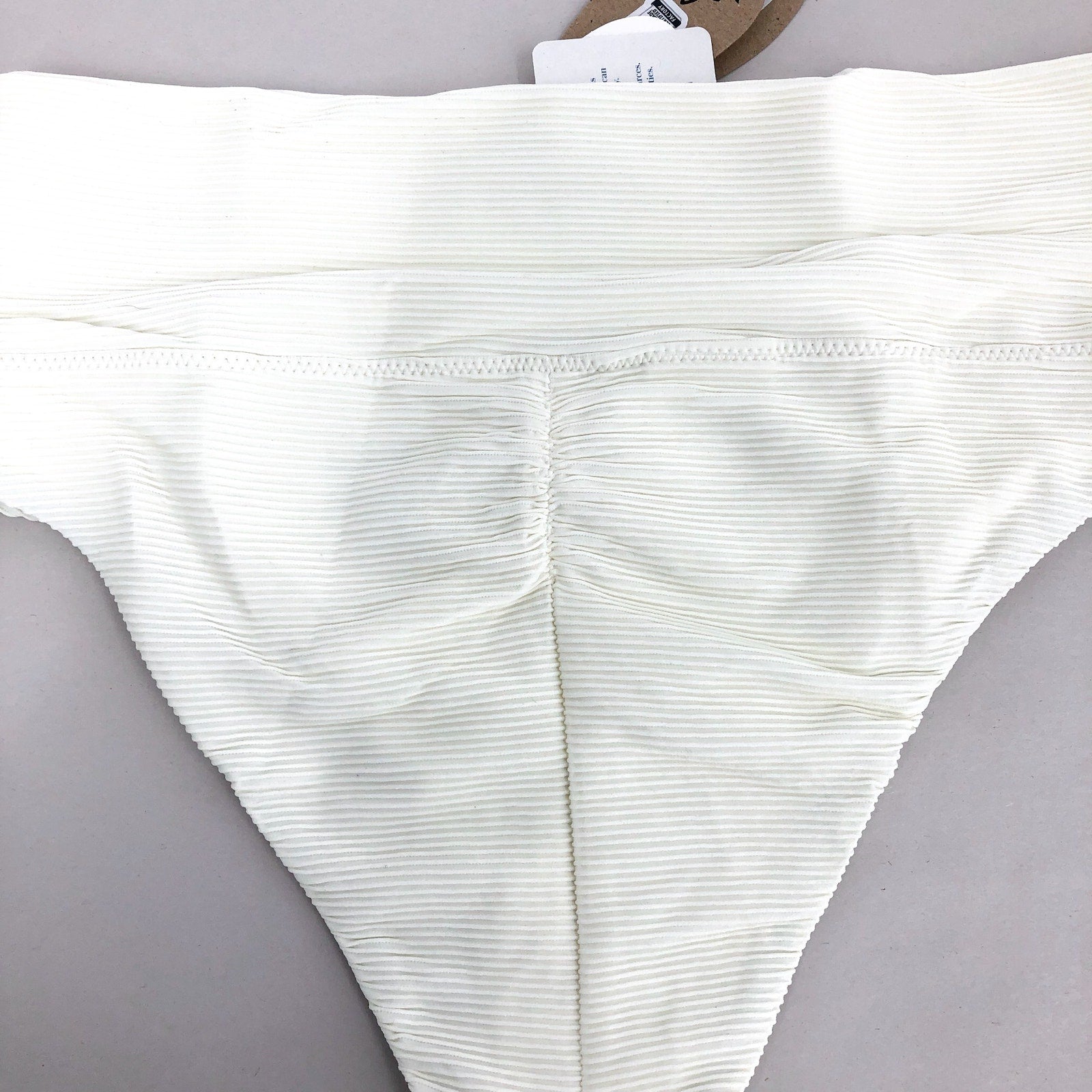 PRANA Women's Aurelia Swim Bottoms XS White Horchata Ottoman High Waist NWT